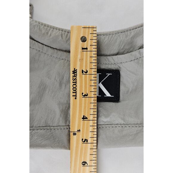 CALVIN KLEIN WOMEN'S GRAY CITY NYLON SHOULDER CROSSBODY BAG LIGHT 10"L x 5"H - Picture 11 of 16